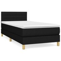 cama individual  cama box spring  cama para adultos con colchon tela negro 80x200 cm