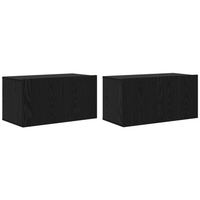 set de mueble de tv  muebles de salon roble negro madera elaborada pequeno cfw31279