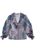 blusa con escote en v estampada con volantes multidenim scarf xl