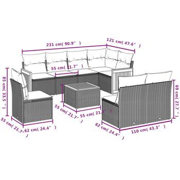 Conjunto Combinado De Ocio Para El Jardín (incluye Cojines, Conjunto De Nueve Piezas)