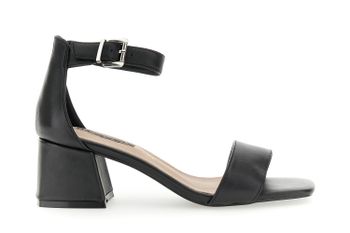 sandalias de piel con tira en el tobillo black 39