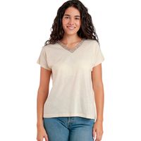 admas blusa camiseta de manga corta con cuello en v mexico para mujer