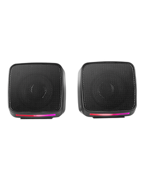 ALTAVOCES 2.0 MARS GAMING MSPRO NEGRO 10W USB + JACK CONTROL DE VOLUMEN RGB