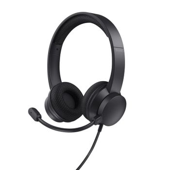 Trust HS-260 Auriculares Alámbrico de Oficina/Centro de llamadas USB-ENC para PC Negro