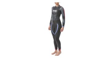 Traje de triatlon tyr hurricane cat 3 para mujer negro rojo azul