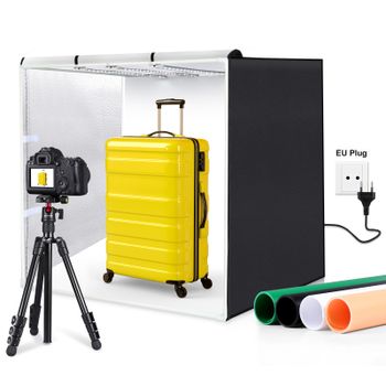 80cm plegable portátil 90W 14000LM alto CRI luz blanca foto iluminación estudio tienda de tiro caja Kit con 3 colores telones de fondo