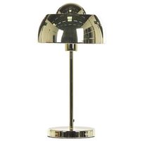 lampara de mesa de metal dorado 44 cm pantalla redonda interruptor cable moderno industrial senette