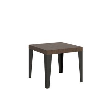 Mesa Extensible 90x90/246 Cm Flame Nogal Estructura Antracita