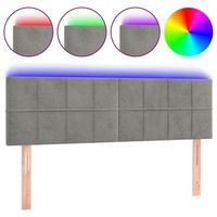 cabecero accesorio para dormir dormitorio mueble led 144 x 5 x 7888 cm tela terciopelo gris claro tdl0201395