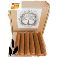 6 velas de cera de abeja hechas a mano con canela para rituales de prosperidad y proteccion - ya-decoregalos