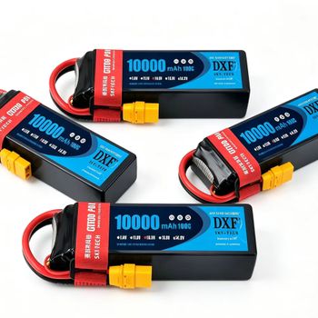 Batería DXF Potente de 14.8V 10000mAh 100C para Coches RC Tamiya, Losi, Kyosho - Paquete de 2 Baterías RC Flexibles Ideales para Coches, Camiones, Barcos y Tanques RC