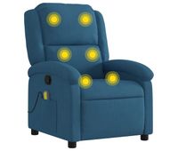 vidaxl sillon de masaje reclinable de terciopelo azul