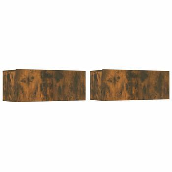 Muebles De Tv 2 Uds Madera Ingeniería Color Roble 80x30x30 Cm Vidaxl