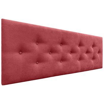 Dhome Cabecero De Tela Acualine Con 3 Hileras Intercaladas De Botones Y Patas Cabezal Tapizado Cama Lujo(rojo, 145cm)