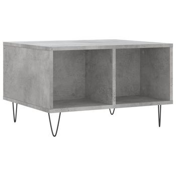Mesa De Centro 60x50x36,5 Cm Madera Y Metal Trabajados - Gris