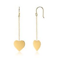 pendientes corazones de plata 925 banada en oro