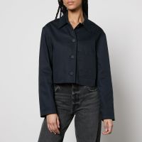 maison kitsune embroidered cotton-twill cropped jacket - s