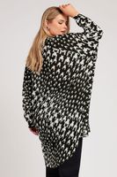 yours london camisa larga negra pata de gallo de gasa con manga murcielago mujer curvy y tallas grandes yours london
