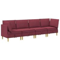 juego de sofa modular con almacenamiento 4 uds rojo vino tela vidaxl
