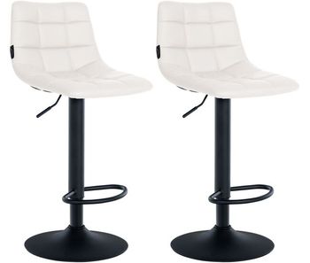 Juego de 2 taburetes de bar jerry en polipiel simil cuero blanco 46.5x43x87 cm