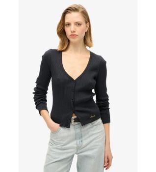 Superdry para mujer. W6011953A Cárdigan Essential marino (S/M), Casual, Algodón