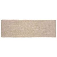 alfombras de area natural y blanco 80 x 200 cm yute vidaxl