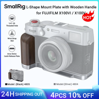 empunadura smallrig x100vi  x100v empunadura de madera en forma de l para camara fujifilm x100vi  x100v con boton de obturador y cubierta para zapata