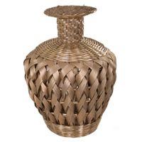jarron bambu dorado 15x26x36h cm