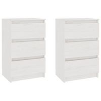 mesitas de noche 2 uds madera maciza pino blanco 40x295x64 cm vidaxl