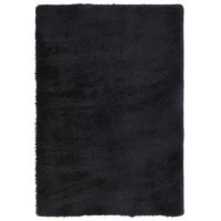 alfombra peluda de pelo largo navarra negra 200x290cm poliester vidaxl