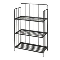 jardinera plegable  de  metal negro 58x27x90cm