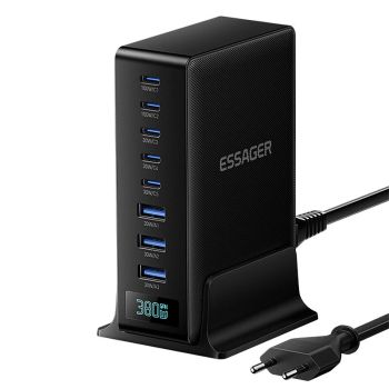 [GaN Tech] MENSAJE NCC-888 380W Cargador USB PD de 8 puertos 3 USB-A + 5 USB-C PD3.0/2.0 QC4.0/3.0/2.0 AFC FCP SCP DCP P