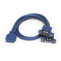 cable extensor 50cm 2 puertos usb 30 para montaje en panel conexian a placa base - hembra usb a