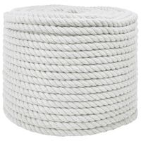 cuerda de algodon 10 mm 100 m blanco 100 algodon vidaxl