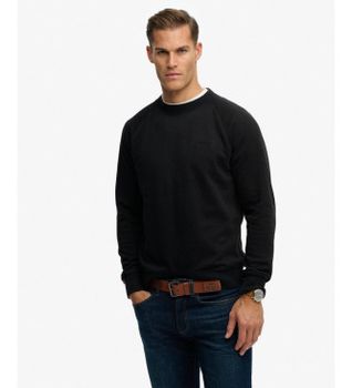 Superdry para hombre. M2014307A Sudadera Essential Logo Raglán negro (M), Casual, Algodón
