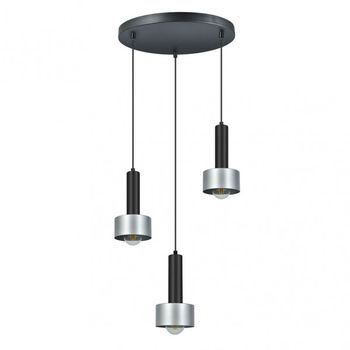 Colgante Allende 3xe27 Negro/plata Regx35x35 Cm