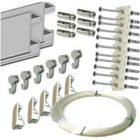 packs ganchos rm de 6 metros de riel para colgar cuadros  6 colgadores nylon riel en aluminio color plata plata 6m6 colgadores