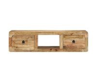 mueble tv - mesa de tv de pared madera maciza mango rugosa 100x32x25 cm