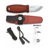 morakniv ste-12630 cuchillo de caza eldris hoja de acero inoxidable sandvik 12c27 de 59 cm y mango de polimero inyectado de color rojo incluye pedernal paracord y cierre de seguridad