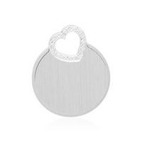 colgante de plata 925 grabable redondo con corazon