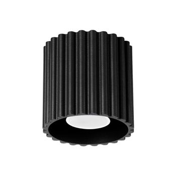Lámpara de techo negro aluminio alt. 10 cm