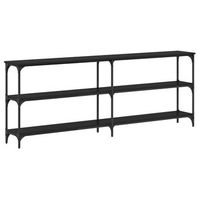 mesa consola  mesa de entrada roble negro 200 x 29 x 75 cm