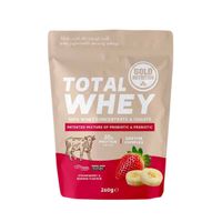 proteina goldnutrition total whey fresa y platano 260g