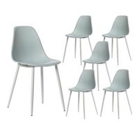 pack 6 sillas en polipropileno menta klast home 45 x 80 cm - menta