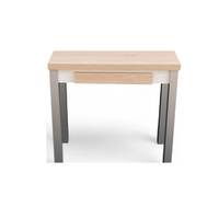 mesa de cocina extensible libro agatha fabricada artesanalmente con melamina roble y blanca gsmesas 80x4080x75cm