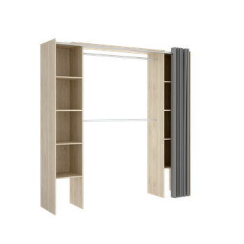 Vestidor Para Dormitorio Con Cortina Y Baldas Funcionales