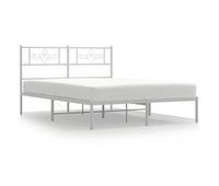 estructura de cama de metal con cabecero blanca 135x190 cm con cabecero