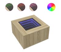 mesa de cafe - mesa de centro y led madera ingenieria roble sonoma 60x60x40 cm