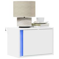 mesita de noche de pared - mueble para dormitorio - madera de ingenieria - blanco 50x31x35cm