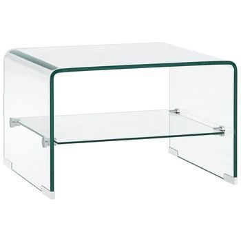 Mesa De Centro 50x45x33 Cm Vidrio De Seguridad Templado - Transparente
